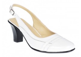 Pantofi dama decupati, eleganti, din piele naturala, cu toc de 5cm si varf lacuit - S301AA